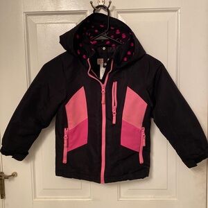 Pink & black kids winter jacket